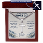 To My Bonus Dad Cuban Chain Cross Necklace | Personalized Gift from Bonus Son or Daughter