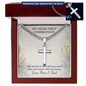 Personalized Cross Necklace for First Communion – Engraved Cuban Link Chain Gift for Boys