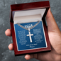 To My Dad Cuban Chain Cross Necklace | With All My Heart | Personalized Christian Gift for Dad