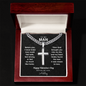 Valentine's Day Gift for Him – Engraved Cuban Link Cross Necklace