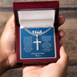 To My Dad Cuban Chain Cross Necklace | With All My Heart | Personalized Christian Gift for Dad