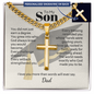 Cross necklace with Cuban link chain — Christian graduation gift for son from Dad | The Faith World