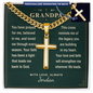 Engraved Cuban Chain Cross Necklace for Grandpa — Christian Faith Legacy Gift