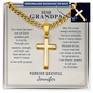 Dear Grandpa Cross Necklace – Personalized Cuban Chain | Forever Grateful Christian Gift