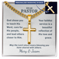 Gifts for Pastor – Personalized Cuban Chain Cross Necklace with Custom Card