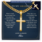 To My Grandpa — Cross Necklace with Cuban Link Chain | Christian Gift from Grandchildren
