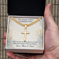 Personalized Cross Necklace for First Communion – Engraved Cuban Link Chain Gift for Boys