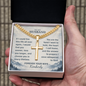 Gift for Husband – Personalized Cross Necklace with Cuban Chain, Anniversary Gift from Wife