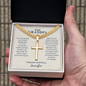 Dear Grandpa Cross Necklace – Personalized Cuban Chain | Forever Grateful Christian Gift