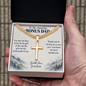 To My Bonus Dad Cuban Chain Cross Necklace | Personalized Gift from Bonus Son or Daughter