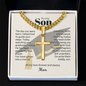 Cross necklace with Cuban link chain — Christian graduation gift for son from Mom | The Faith World