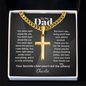 To My Dad Cuban Chain Cross Necklace | Your Favorite Child | Funny Personalized Father's Day Gift