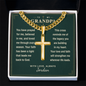 Engraved Cuban Chain Cross Necklace for Grandpa — Christian Faith Legacy Gift