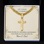 On Your First Communion – Cuban Link Chain Cross Necklace, Engraved Keepsake