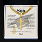 Cross necklace with Cuban link chain — Christian graduation gift for son from Dad | The Faith World
