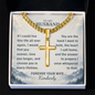 Gift for Husband – Personalized Cross Necklace with Cuban Chain, Anniversary Gift from Wife