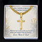 Personalized Cross Necklace for First Communion – Engraved Cuban Link Chain Gift for Boys