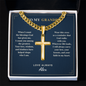 To My Grandpa — Cross Necklace with Cuban Link Chain | Christian Gift from Grandchildren
