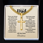 To My Dad Cuban Chain Cross Necklace | You Are My Hero | Personalized Christian Gift for Dad