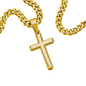 Engraved Cuban Chain Cross Necklace for Grandpa — Christian Faith Legacy Gift