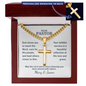 Gifts for Pastor – Personalized Cuban Chain Cross Necklace with Custom Card