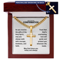 Confirmation Gifts for Boys – On Your Confirmation (Gifts of the Holy Spirit) Personalized Cross Necklace with Cuban Chain