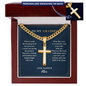 To My Grandpa — Cross Necklace with Cuban Link Chain | Christian Gift from Grandchildren