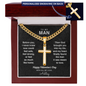 Valentine's Day Gift for Him – Engraved Cuban Link Cross Necklace