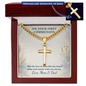 Personalized Cross Necklace for First Communion – Engraved Cuban Link Chain Gift for Boys