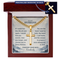 Gift for Husband – Personalized Cross Necklace with Cuban Chain, Anniversary Gift from Wife