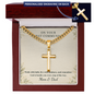 On Your First Communion – Cuban Link Chain Cross Necklace, Engraved Keepsake