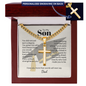 Cross necklace with Cuban link chain — Christian graduation gift for son from Dad | The Faith World