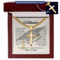 Cross necklace with Cuban link chain — Christian graduation gift for graduate from Mom and Dad | The Faith World