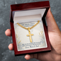 Personalized Cross Necklace for First Communion – Engraved Cuban Link Chain Gift for Boys