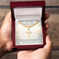Personalized Cross Necklace for First Communion – Engraved Cuban Link Chain Gift for Boys