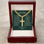 Engraved Cuban Chain Cross Necklace for Grandpa — Christian Faith Legacy Gift