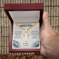 To My Bonus Dad Cuban Chain Cross Necklace | Personalized Gift from Bonus Son or Daughter