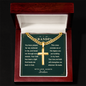 Engraved Cuban Chain Cross Necklace for Grandpa — Christian Faith Legacy Gift