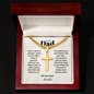To My Dad Cuban Chain Cross Necklace | When I Think of Strength I Think of You | Personalized Gift for Dad