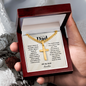 To My Dad Cuban Chain Cross Necklace | When I Think of Strength I Think of You | Personalized Gift for Dad