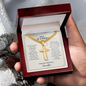 Dear Grandpa Cross Necklace – Personalized Cuban Chain | Forever Grateful Christian Gift