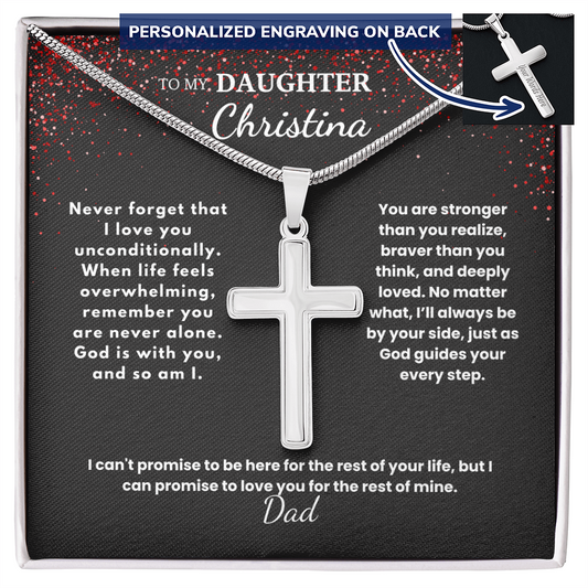 Personalized cross necklace — Christian father to daughter gift | The Faith World