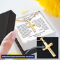 Custom engraved cross necklace in 18k gold or stainless steel — Christian anniversary gift for wife | The Faith World