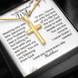 Custom engraved cross necklace in 18k gold or stainless steel — Christian anniversary gift for wife | The Faith World
