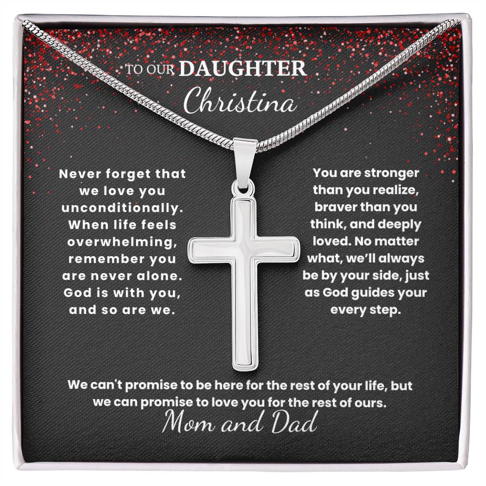 Beloved Daughter cross necklace — personalized Christian gift | Nordenzi