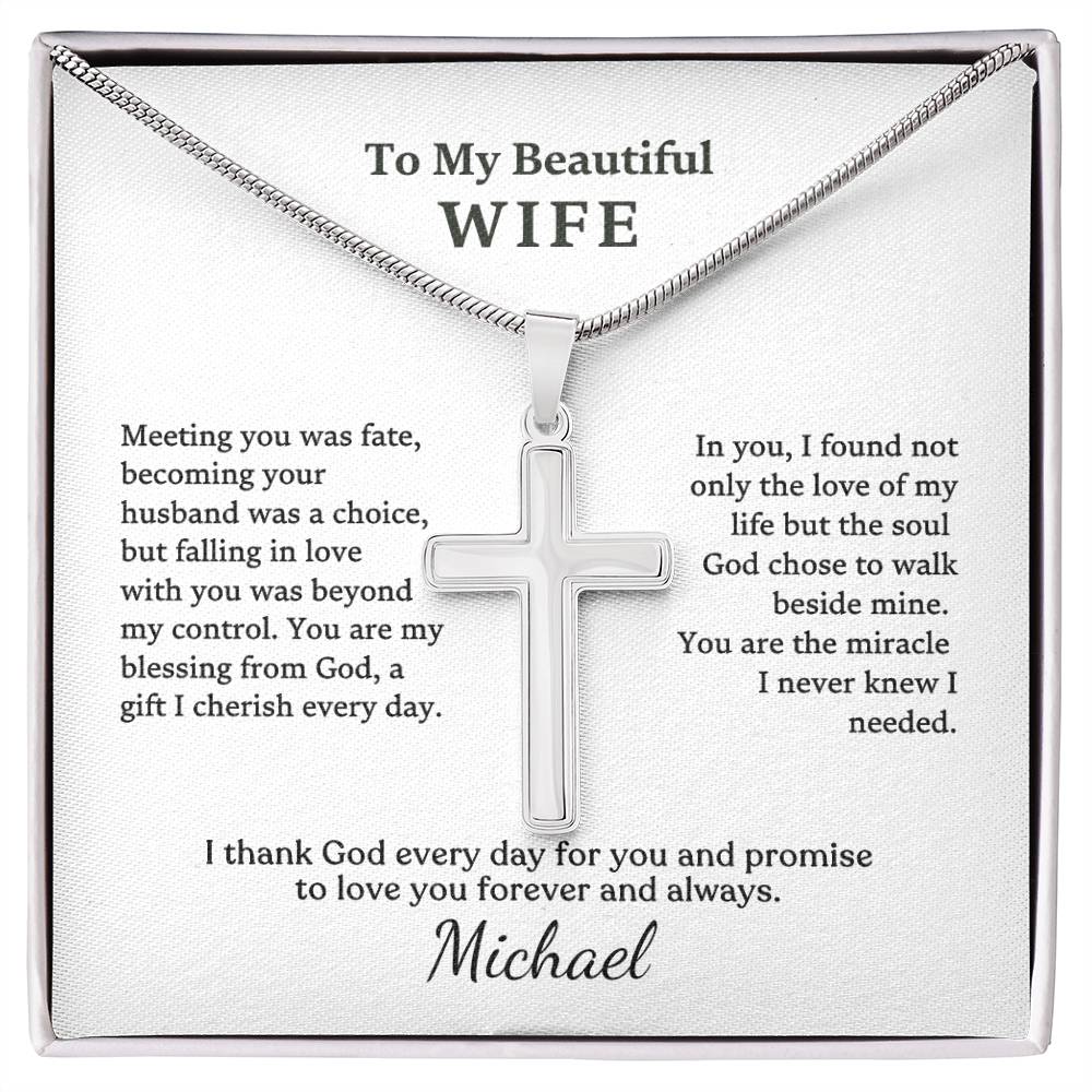 Forever Faithful stainless steel cross necklace — Christian gift for him | Nordenzi