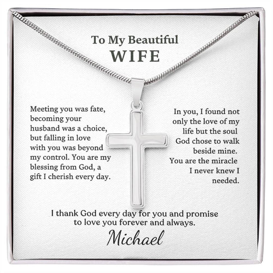 Forever Faithful stainless steel cross necklace — Christian gift for him | The Faith World