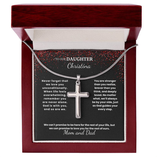 Beloved Daughter cross necklace — personalized Christian gift | Nordenzi