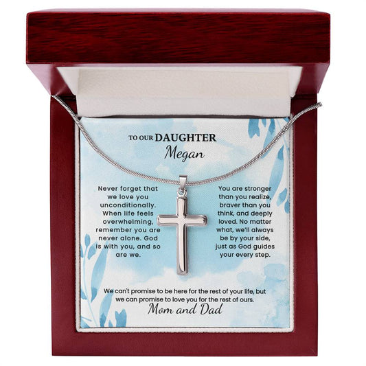 To Our Beloved Daughter cross necklace — Christian gift from parents | Nordenzi