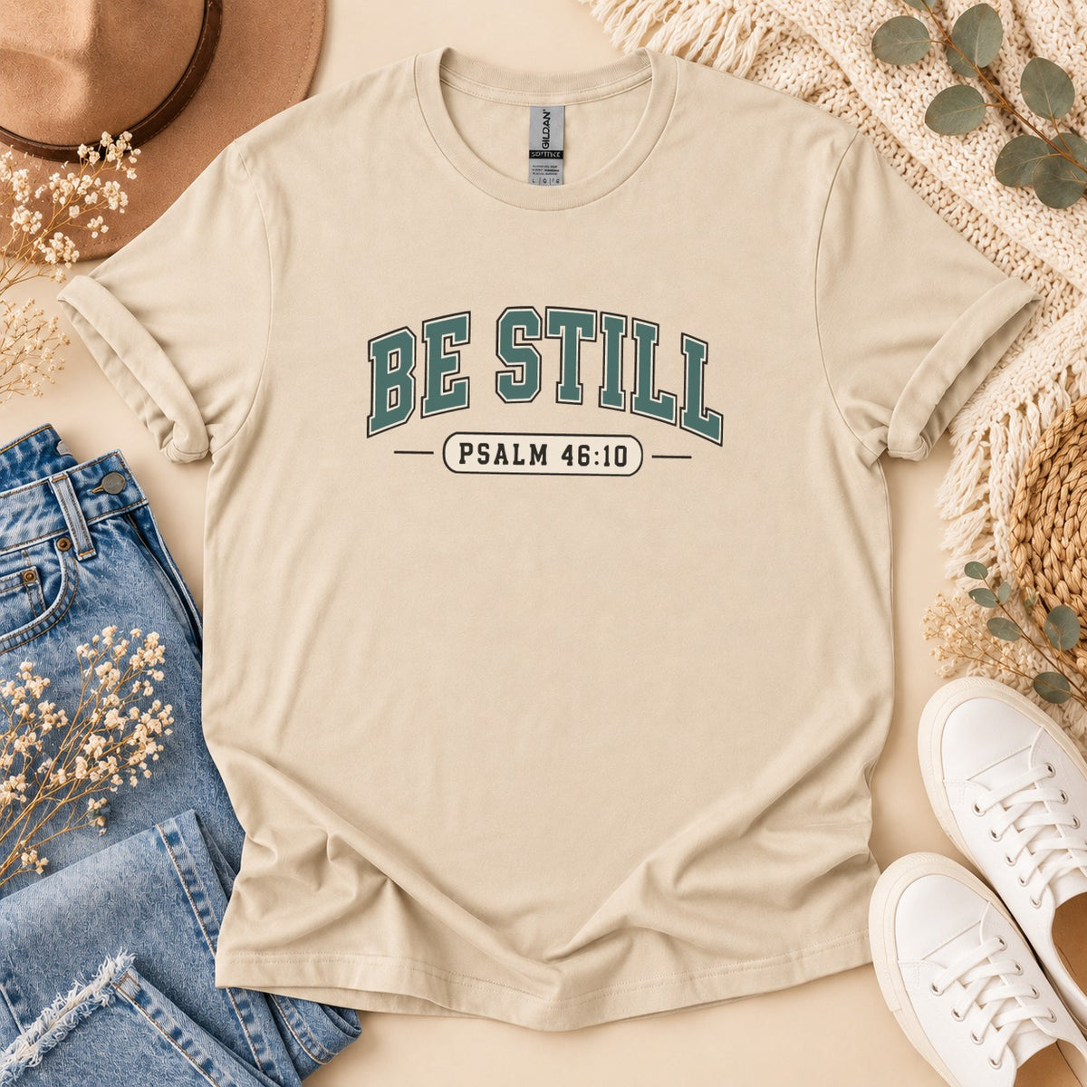 Be Still Psalm 46:10 Collegiate T-Shirt